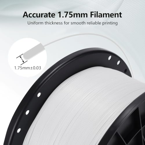 Image of RepRapper PETG Filament 1.75mm 5KG Large Spool(11.02 lb),Stronger Toughness Weather-Resistant Odorless Filament, Fit Most FDM 3D Printers, White