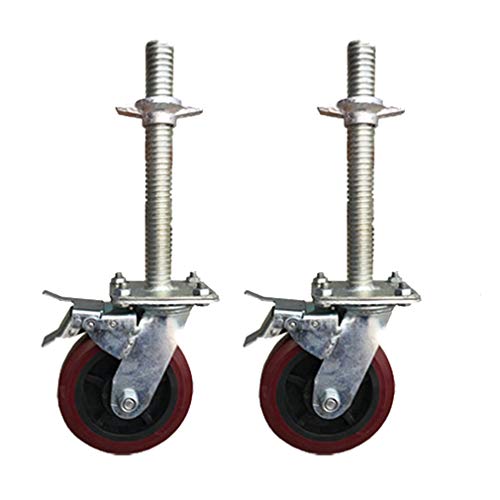 Roulettes pivotantes avec freins 150 mm charge 400 kg pour échafaudage mobile 2 pièces