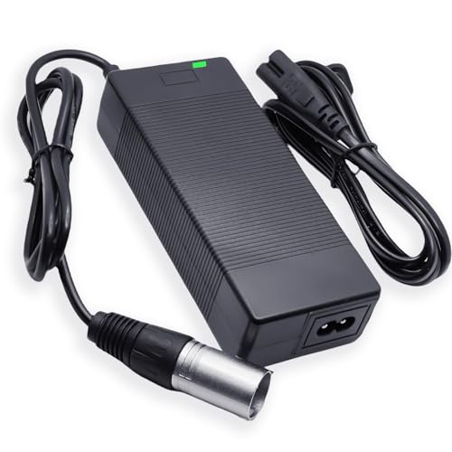 Abatinvo Caricabatterie XLR 3 pin 36 V per Ebike Swagtron EB6, Heybike Cityscape, Giant, Ecotric Starfish Dolphin Peacedove 20"