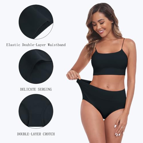 IWOLLENCE Womens Cotton Postpartum Underwear High Waisted Full Coverage Panties Plus Size & Regular3