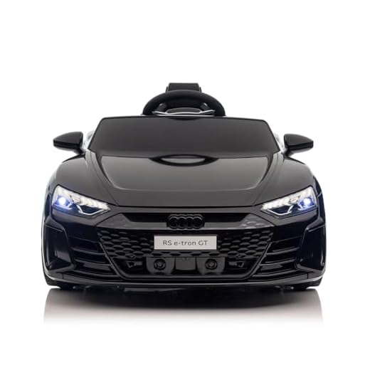 BABYCAR Macchina Elettrica per Bambini AUDI RS E-tron (Nero) - Audi elettrica per bambini con licenza ufficiale 12 Volt con Telecomando 2.4 GHz Porte Apribili con MP3
