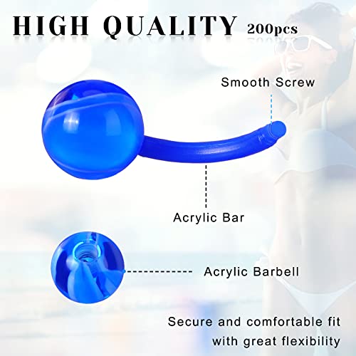 Junkin 200 Pcs Belly Button Rings Bulk Colorful Belly Rings Button Banana Navel Barbell Acrylic Body Piercing Jewelry for Women3