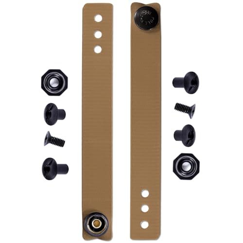 IWB Soft Belt Loops - Coyote Brown – w/Heavy Duty Rubberized Nylon Pull-The-Dot Security Snaps & Mounting Hardware - Holster Loops for IWB Carry - (Fits 1.25