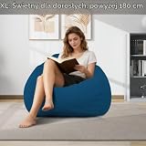 Worek do siedzenia dla dzieci i dorosłych, 100 x 120 cm, worek do siedzenia dla dorosłych, duży worek do siedzenia dla graczy, XL Bean Bag Chair, tylko poszewka, bez wypełnienia, do użytku wewnątrz i