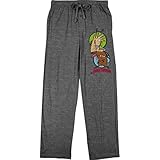 Bioworld Angry Beavers 90s Cartoon Characters Men's Graphite Heather Sleep Pants-XL