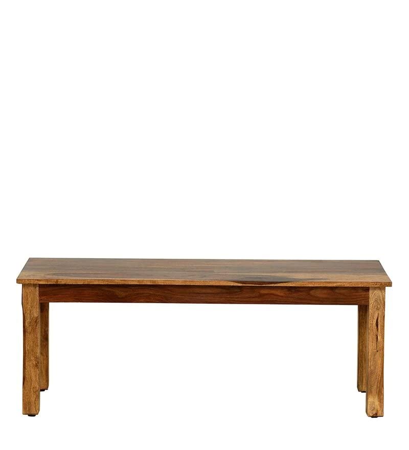INTERIOR DESIGN SOLUTIONS Sheesham Wood Bench for Sitting and Decor Your Place, its Base on Contemporary Benches for Living Room Bedroom Hall & Office, Color: BrownIn RusticTeak Finish