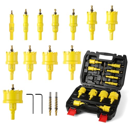 14PCS Carbide Hole Saw Kit for Metal,1/2'' to 2-1/8