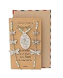 Quan Jewelry Dragonfly convertible Necklace with Motivational Quote Card - 100% Handmade