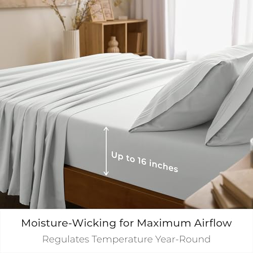 Mellanni Twin XL Sheets Set - 3 PC Iconic Collection Bedding - Hotel Luxury, Extra Soft, Cooling Bed Sheets - Wrinkle, Fade, Stain Resistant (Twin Extra Long, Ivory) by Mellanni - Image 4