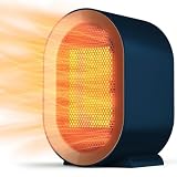 Ventilador Calentador, 1200W Calefactor Bajo Consumo, PTC Cerámica Ventilador Calentador - Silencioso Sobrecalentamiento y Protección de Inclinación - para Baño Dormitorio Oficina - Azul