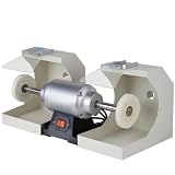 Lucidatrice Da Banco Per Laboratorio Odontotecnico A Doppia Testa Da 550 W, Smerigliatrice Da Tavolo, Lucidatrice Elettrica Per Gioielli Con 2 Ruote In Tessuto E Deflettori In Vetro, 3000 Giri/Min