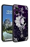 DIGTIALL TPU-Schutzhülle für Cricket Icon 6 (SL219C)/ATundT Verge (SL219A), dünn, weich, TPU-Silikon, stoßfest, rutschfest, für Damen & Herren, für Cricket Icon 6/ATundT Verge, Mondblumenmotiv