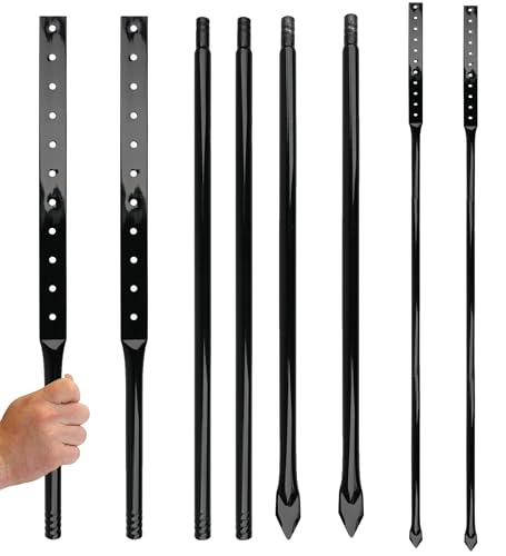 2Pack Heavy Duty Metal Garden Stakes for Yard Signs, 54 Inches, Black