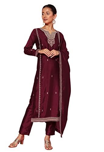 Image of LYMI LABEL Kurta Palazzo Set For Women - Poly Georgette Foil Printed Regular Fit A-Line Kurta Palazzo Set For Women
