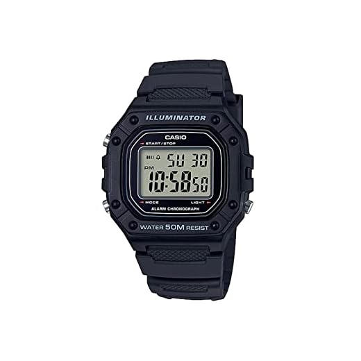 Casio Men's W-218H-1AVCF Classic Digital Display Quartz Black Watch
