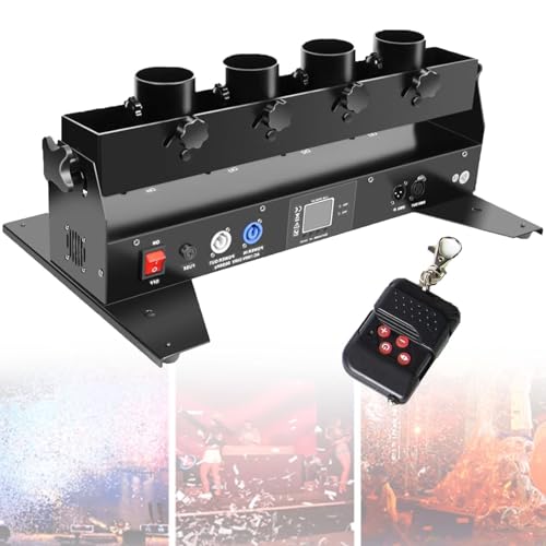 Máquina de cañón de confeti, máquina de cañón lanzador de confeti profesional, con DMX 512 inalámbrico y control remoto, cañón de confeti para bodas, discotecas, espectáculos, clubes y escenarios.
