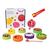 Générique Farbkombinationsspielzeug – Spielzeug zum frühzeitigen Lernen von Feinmotorik | Aktivität Klassifizierung Farben Früchte mit Perlen und Klammern – für Kinderkrippe