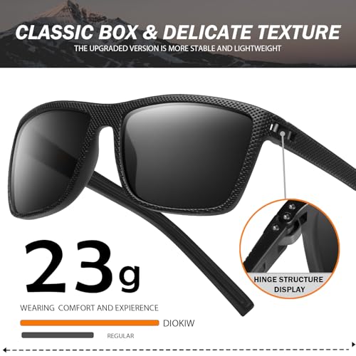 Image of Square Polarized Sunglasses for Men Vintage Style Driving Travel Sun Glasses Lightweight Frame UV Protection Eyewear