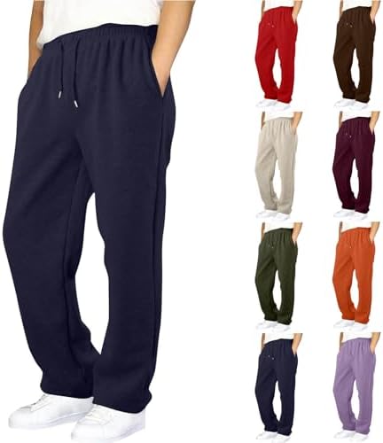 Boys Joggers Sweatpants Elastic Waist Baggy Sweatpants Open Bottom Pants Workout Athletic Sweat Pants with Pockets