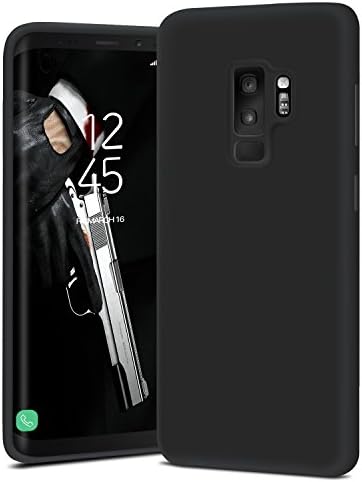 Samsung Galaxy S9 Plus Case,JASBON Liquid Silicone Shockproof Phone Cover Full Soft Microfiber Anti-Slip Protective Shell Case for Samsung S9 Plus-Black