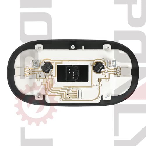 Image of Overhead Console LED Dome Map Light Lamp | for 08-10 Ford Super Duty Extended Cab /SuperCrew & 04-08 Ford F150 | Replaces 8C3Z-25519A70-AA 8C3Z25519A70AA Interior Cab Lights with Sunroof Switch (Black)
