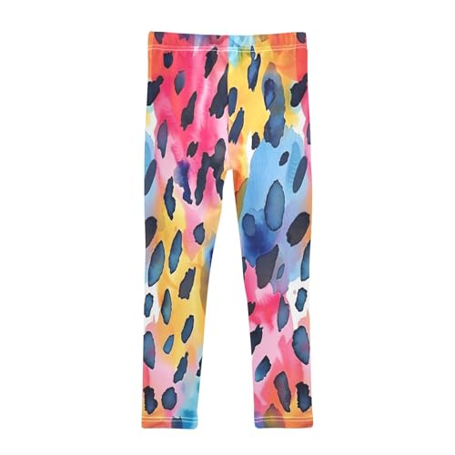 Bolaz Toddler Girls Leggings Printed Yoga Pants Leggings Watercolor Leopard Print for Kids2