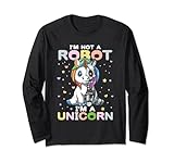 unicornio robot 2 Ligero, Encaje clasico, Manga de doble puntada y bastilla baja