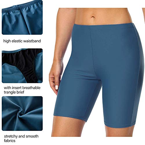 Firpearl Women Uv Sport Board Shorts Swimsuit Bottom Capris Us8 Aquamarine Blue #TOP4