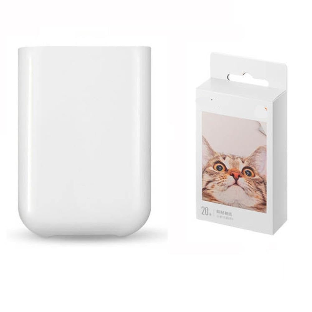 Pocket Printer 300dpi AR Printer 500mAh Compatible with Mihome APP(add 20 Paper)