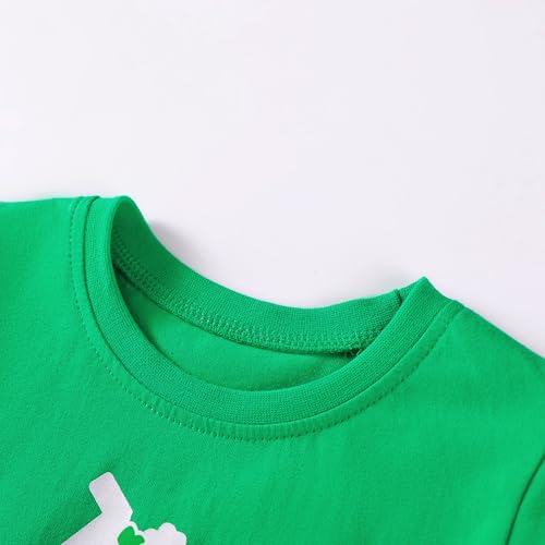 Boys St Patricks Day Shirt Toddler Kids Long Sleeve T-Shirt Clover Shamrock Irish Green Tee Tops Holiday Clothes4