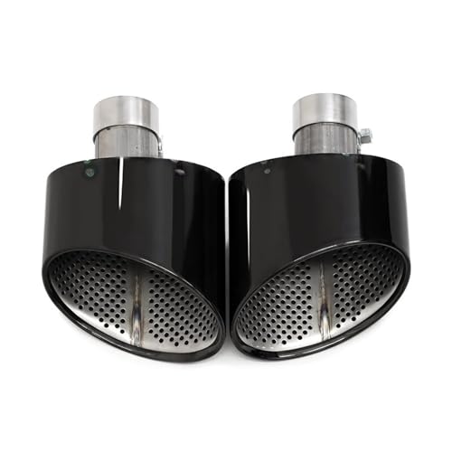 に適合する A3 に適合する A4 に適合する A5 に適合する A6 RS3 RS4 RS5 RS6 RS7まで対応 オーバルエキゾーストチップルック テールパイプ ノズルシステム マフラー 車用マフラーカッター(ブラック)