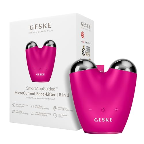 GESKE | SmartAppGuided™ MicroCorriente Face Lifter | 6 en 1 | Lifting Facial | Cuidado de la piel | Lifting facial | Dispositivo antienvejecimiento | Microcorrientes contra las arrugas