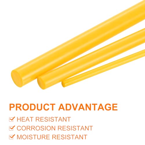 Image of uxcell 5 Pcs Yellow Plastic Rods 6 x 500mm ABS Styrene Round Stick Round Solid Bar DIY Model for DIY Toys Building Making Architectural Model Making