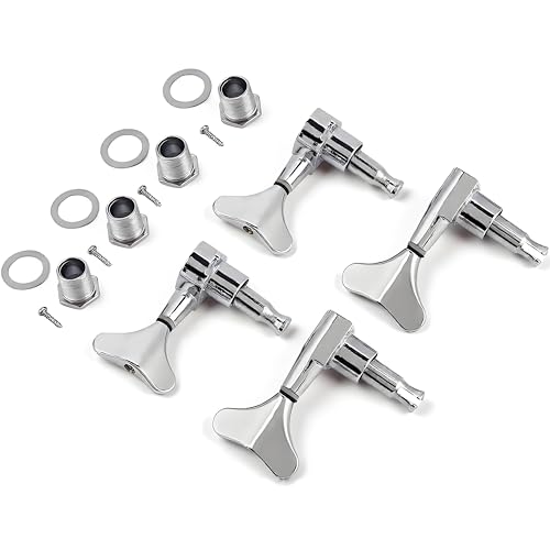 2L + 2R Chevilles pour guitare basse, têtes de machines accessoires pour guitare basse(silver)