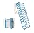 Wall Mounted Aluminum Attic Ladder, 12 Steps 1000lbs Telescoping Attic Ladder Pull Down System, 3.4M/11.15Ft Pull Down Attic Ladder for Stairs, Attic Stairs Pull Down Ladder for Garages Roofs (Blue)