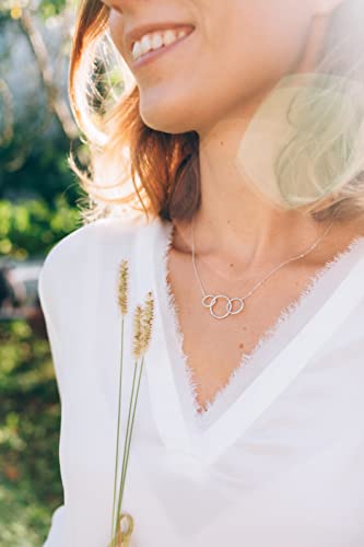 Miscarriage Memorial Necklace Jewelry Gifts for mothers Loss of Twins Infant Stillborn Angel Baby Pregnancy Multiple Miscarriage interlocking Circles linked Sympathy Bereavement Remembrance3