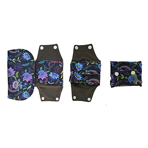 Image of Washable Cloth Menstrual Pads /Mama Cloth /Reusable Sanitary Pads (Rose, 16 inch /Overnight)