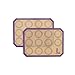 2 Pièces Tapis de Cuisson en Silicone, Tapis de Four en Silicone pour Le Biscuit et Macaron, sans BPA Anti-Adhérent Feuille de Cuisson Patisserie (30 x 21 cm, Violet)