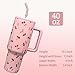 OEUFSEEE Cherry Tumbler with Straw and Lid Vacuum Insulated 40oz Pink Stainless Steel Cup Gifts for Women Birthday Present Cherry Water Bottle Coffee Cup for Home or Travel