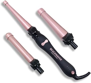 The Beachwaver Co. Multi Barrel Beachwaver - Classic Catwalk | Professional Ceramic Rotating Curling Iron w/ 3 Attachments | Adjustable Heat, Ergonomic Handle, Travel-Friendly