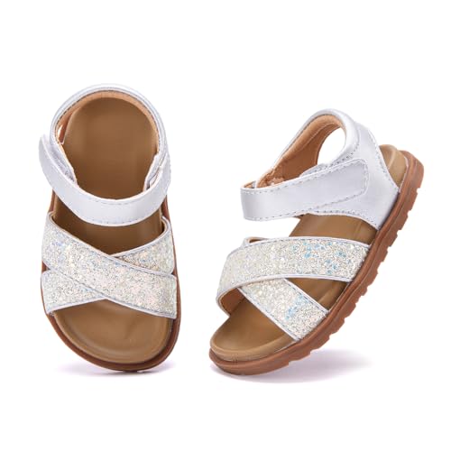 Image of BMCiTYBM Toddler Boys Girls Sandals Open Toe Arch Support Slides Adjustable Straps Cork Footbed Slippers for Indoor Outdoor