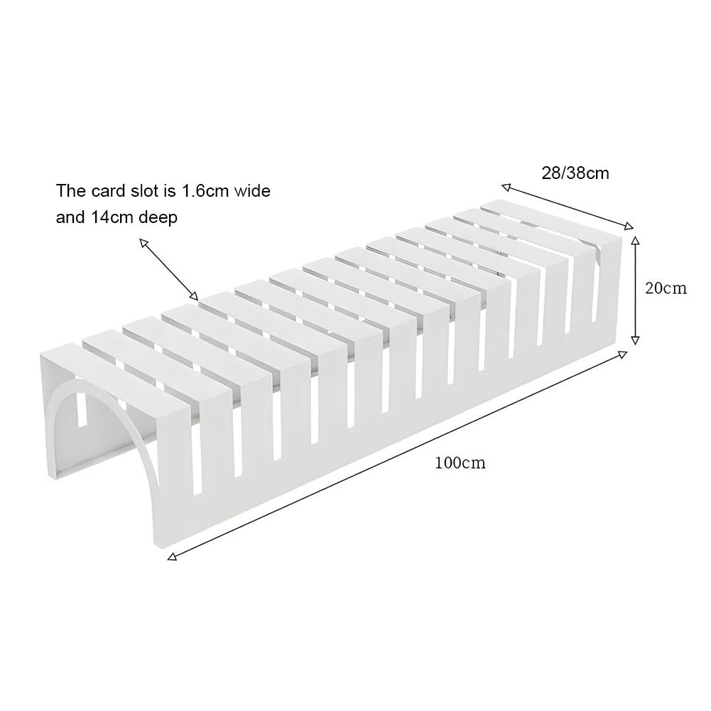 Espositore in Metallo per Piastrelle con 13 Scomparti per Carte, Ampio Porta Campioni in Ceramica, Espositore Multifunzionale, Ideale per Fiere, Ufficio O Casa, 1 Pezzo..White-100x28x20cm