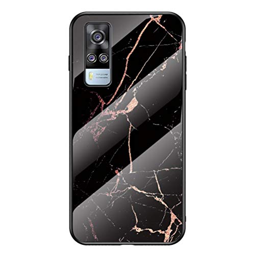 MOONCASE Case for Vivo Y51 (2020, December), Ultra Thin Soft TPU Shockproof Scratch Resistant Anti Fingerprint Fashion Stained Glass Case for Vivo Y51 (2020, December) 6.58" (Gold Silk)