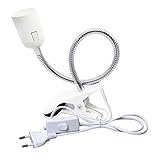★【Kompatibilität】: Dieser Lampenfassung mit Clip ist mit der LED-Lampe E27 kompatibel. Bitte verwenden Sie LED-Leuchten unter 60W. Bitte verwenden Sie keine Glühlampen und Heizlampen! Überhitzung der Glühlampe kann den Lampenfassung beschädigen!