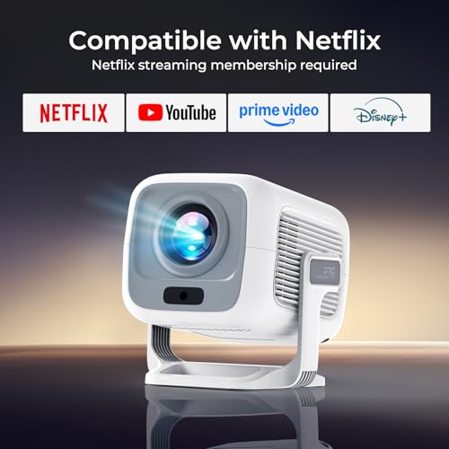 Image of [Netflix Licensed 4K Supported] Native 1080P Smart Projector, FHD 800 ANSI