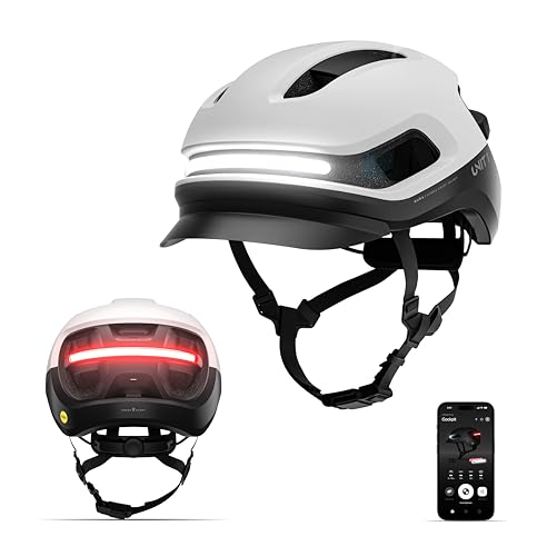 UNIT 1 Aura Smart E-Bike Helmet with MIPS Safety - NTA-8776 Certified for 28mph - Integrated 500 Lumen LED Lights, Crash Detection, Turn Signals and Automatic Brake Light - Orca, Large