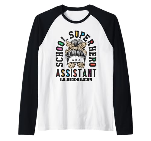 Asistente Principal Escuela Superhéroe Acción Héroe Director Camiseta Manga Raglan