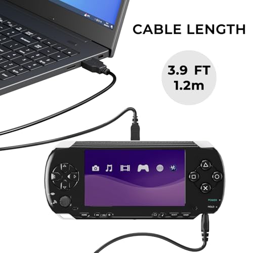 Image of Tobfit USB A Charging Cable for PSP 1000 /2000 /3000 /PS3, 2 in 1 USB A Data Charger Cable Lead for PSP 1000 2000 3000