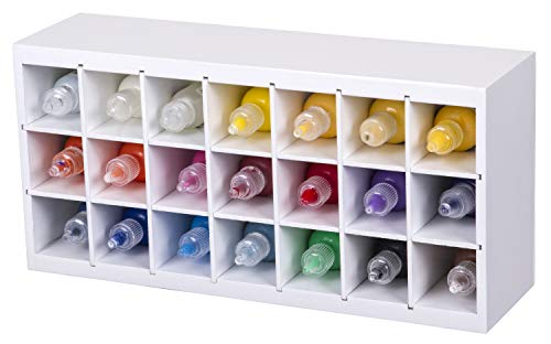 Image of ArtBin 6828AG Paint Storage Tray, Art & Craft Supply Storage, Super Satchel System Accessory, Wall Mountable 21 Compartment Paint Organizer, White | (Pack of 6)