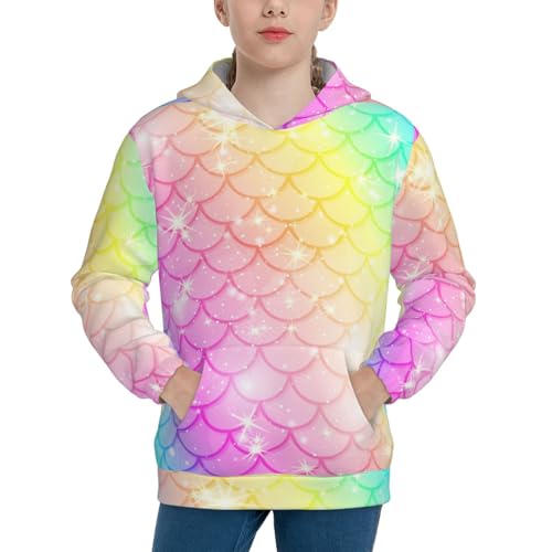 Fish Scale Kids Pullover Hoodies Boys Sweatshirts Girls Athletic Clothes with Pocket